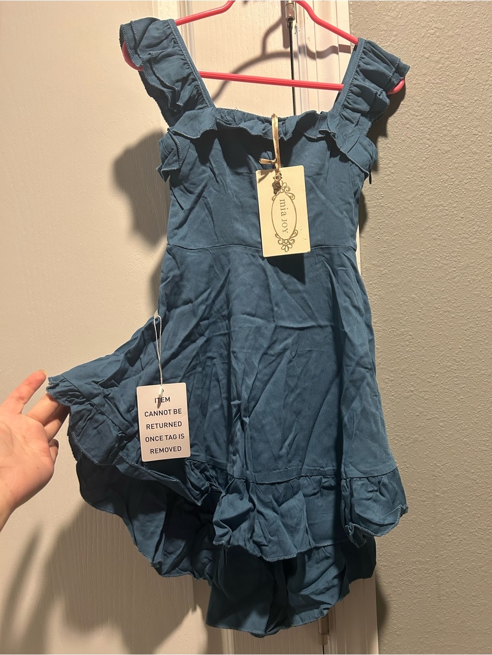Joyfolie Mia Joy Kids Blue Ruffle Dress NWT